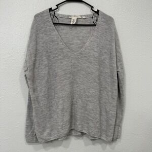 H M Label‎ of Graded Goods Gray V Neck Drop Shoulder Sweater